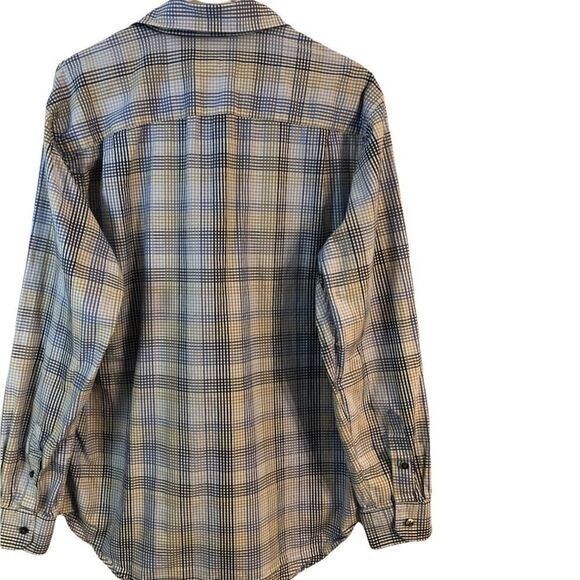 Van Heusen mens shirt Size Large blue gray plaid‎ long sleeve button front - Picture 3 of 4